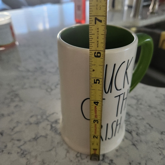 Rae Dunn Luck of the Irish Ceramic Beer Mug St. Patty's Green White Wabi-sabi - Picture 5 of 8